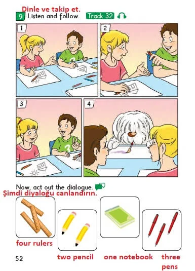 2. Sınıf İngilizce Ders Kitabı Cevapları Bilim ve Kültür Yayınları Sayfa 52 Çözüm Görseli