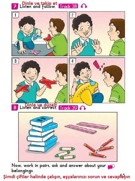 2. Sınıf İngilizce Ders Kitabı Cevapları Bilim ve Kültür Yayınları Sayfa 65 Çözüm Görseli
