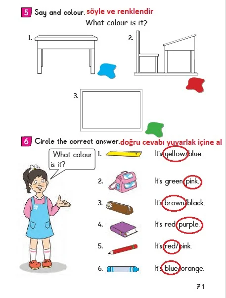 2. Sınıf İngilizce Ders Kitabı Cevapları Bilim ve Kültür Yayınları Sayfa 71 Çözüm Görseli