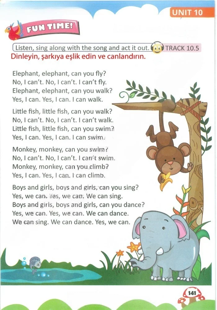 2. Sınıf İngilizce Ders Kitabı Cevapları Sözcü Yayıncılık Sayfa 141 Çözüm Görseli