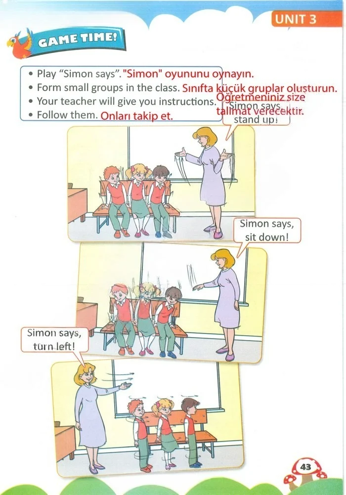 2. Sınıf İngilizce Ders Kitabı Cevapları Sözcü Yayıncılık Sayfa 43 Çözüm Görseli