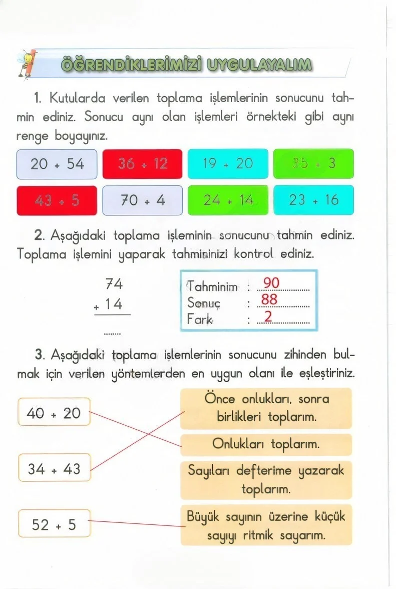 2. Sınıf Matematik Ders Kitabı Cevapları Anka Yayınları Sayfa 103 Çözüm Görseli