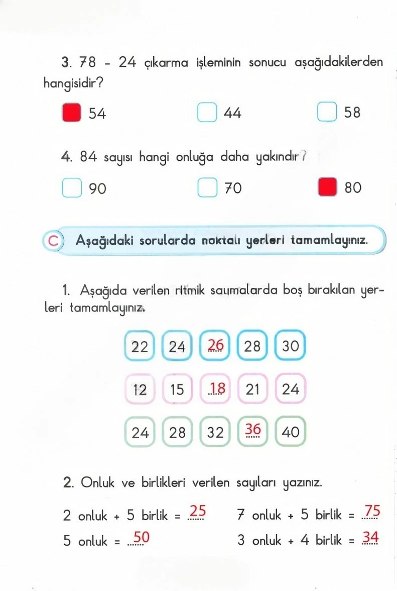 2. Sınıf Matematik Ders Kitabı Cevapları Anka Yayınları Sayfa 92 Çözüm Görseli