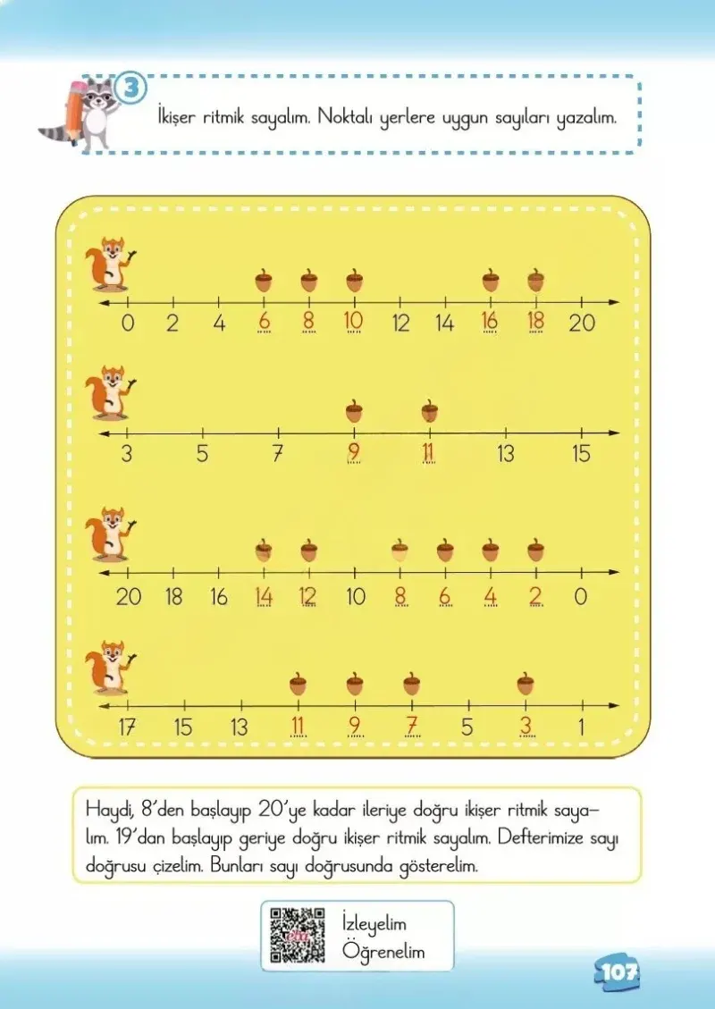 2. Sınıf Matematik Ders Kitabı Cevapları Meb Yayınları 1.Kitap Sayfa 107 Çözüm Görseli