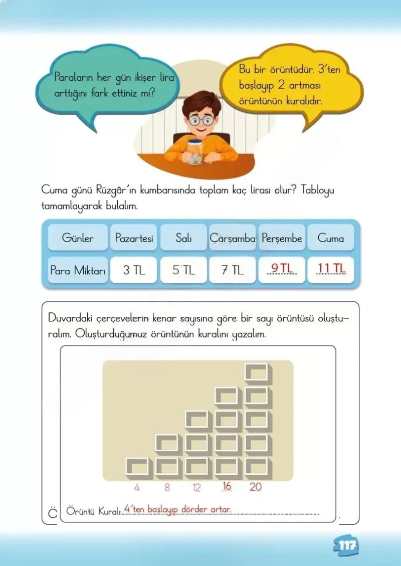 2. Sınıf Matematik Ders Kitabı Cevapları Meb Yayınları 1.Kitap Sayfa 117 Çözüm Görseli