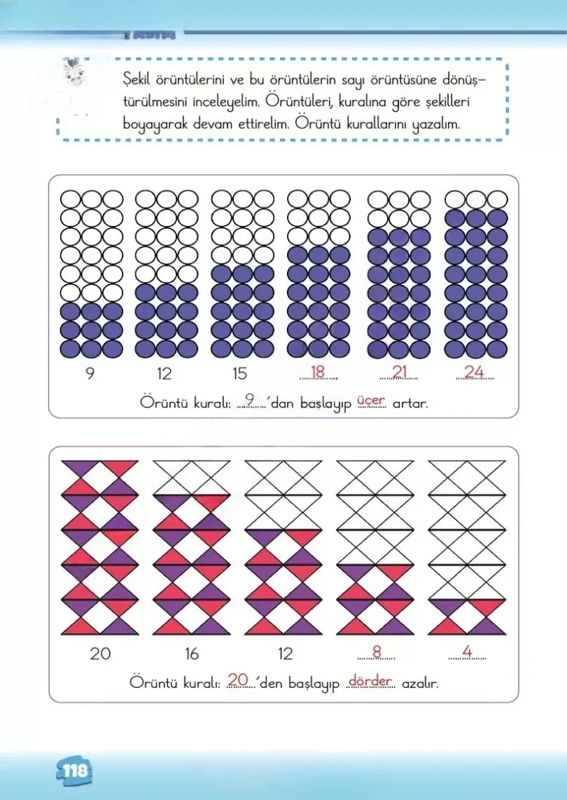 2. Sınıf Matematik Ders Kitabı Cevapları Meb Yayınları 1.Kitap Sayfa 118 Çözüm Görseli