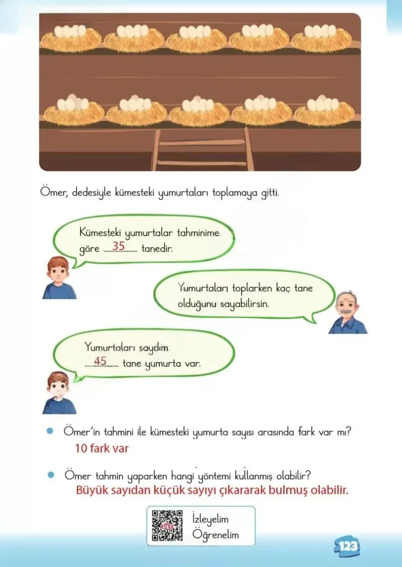 2. Sınıf Matematik Ders Kitabı Cevapları Meb Yayınları 1.Kitap Sayfa 123 Çözüm Görseli