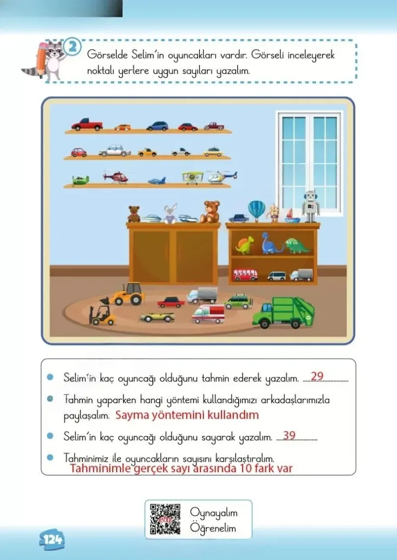 2. Sınıf Matematik Ders Kitabı Cevapları Meb Yayınları 1.Kitap Sayfa 124 Çözüm Görseli