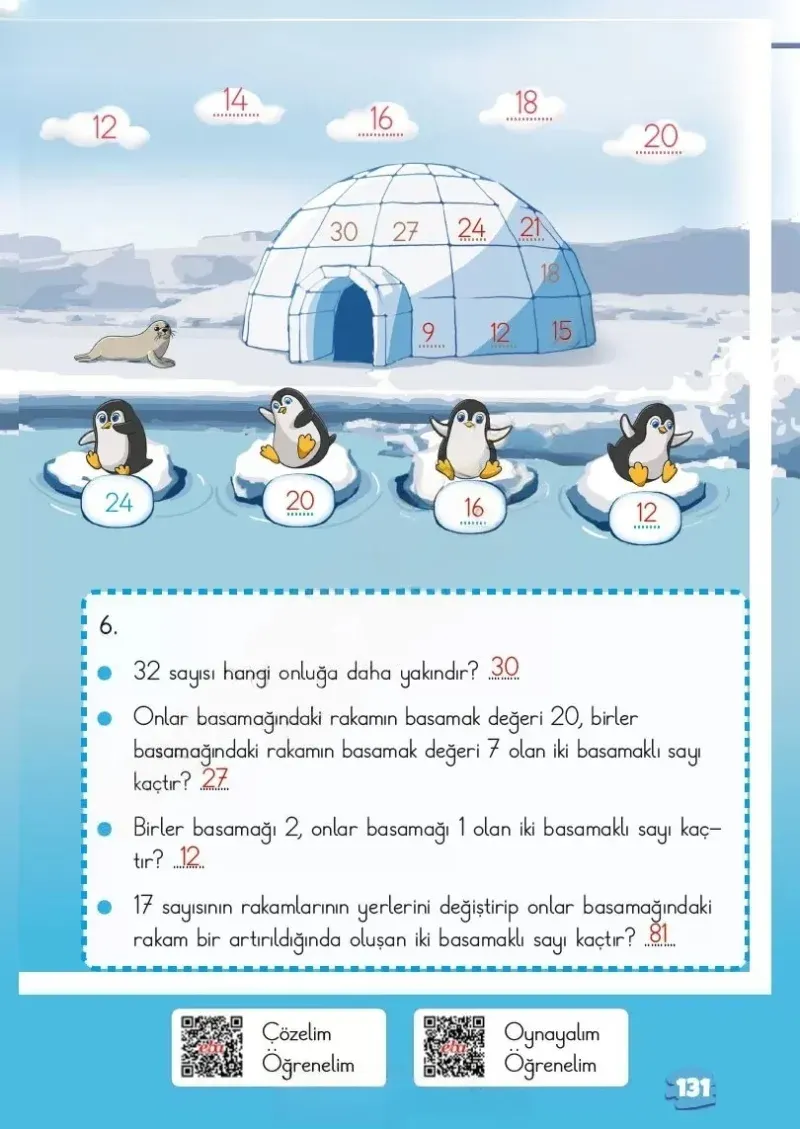 2. Sınıf Matematik Ders Kitabı Cevapları Meb Yayınları 1.Kitap Sayfa 131 Çözüm Görseli