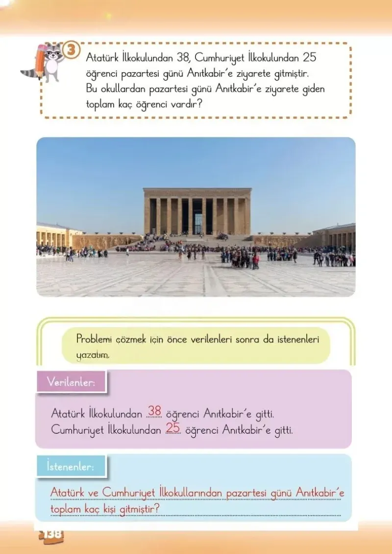 2. Sınıf Matematik Ders Kitabı Cevapları Meb Yayınları 1.Kitap Sayfa 138 Çözüm Görseli