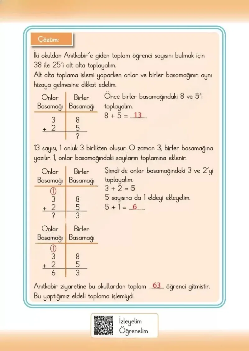 2. Sınıf Matematik Ders Kitabı Cevapları Meb Yayınları 1.Kitap Sayfa 139 Çözüm Görseli