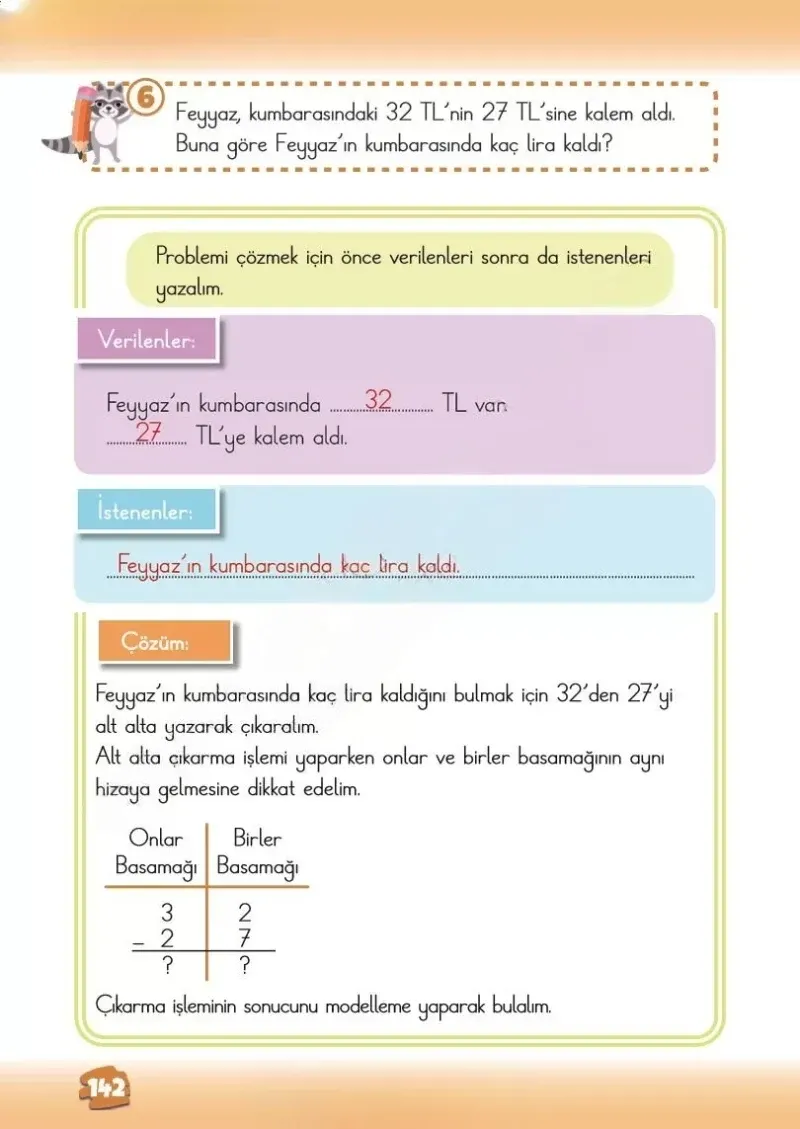 2. Sınıf Matematik Ders Kitabı Cevapları Meb Yayınları 1.Kitap Sayfa 142 Çözüm Görseli