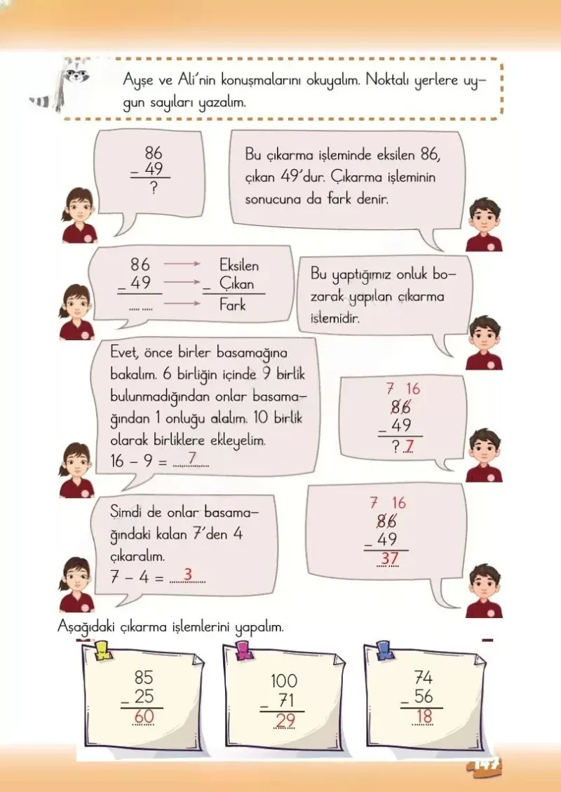 2. Sınıf Matematik Ders Kitabı Cevapları Meb Yayınları 1.Kitap Sayfa 147 Çözüm Görseli