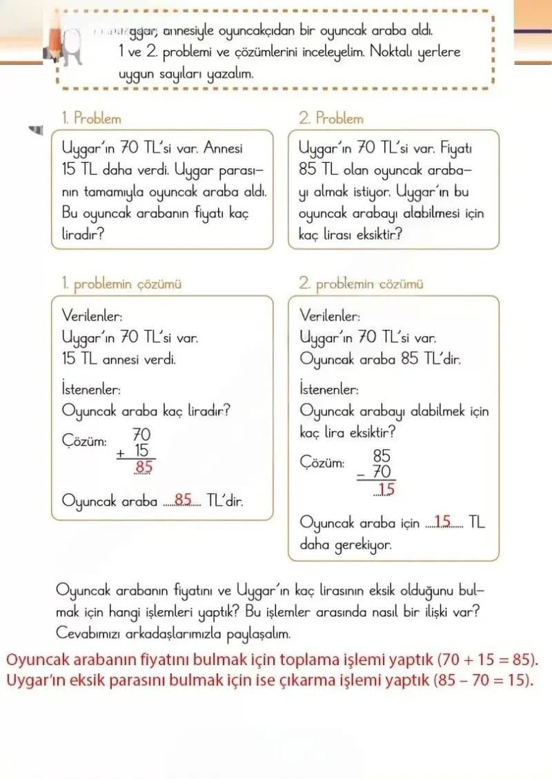 2. Sınıf Matematik Ders Kitabı Cevapları Meb Yayınları 1.Kitap Sayfa 154 Çözüm Görseli