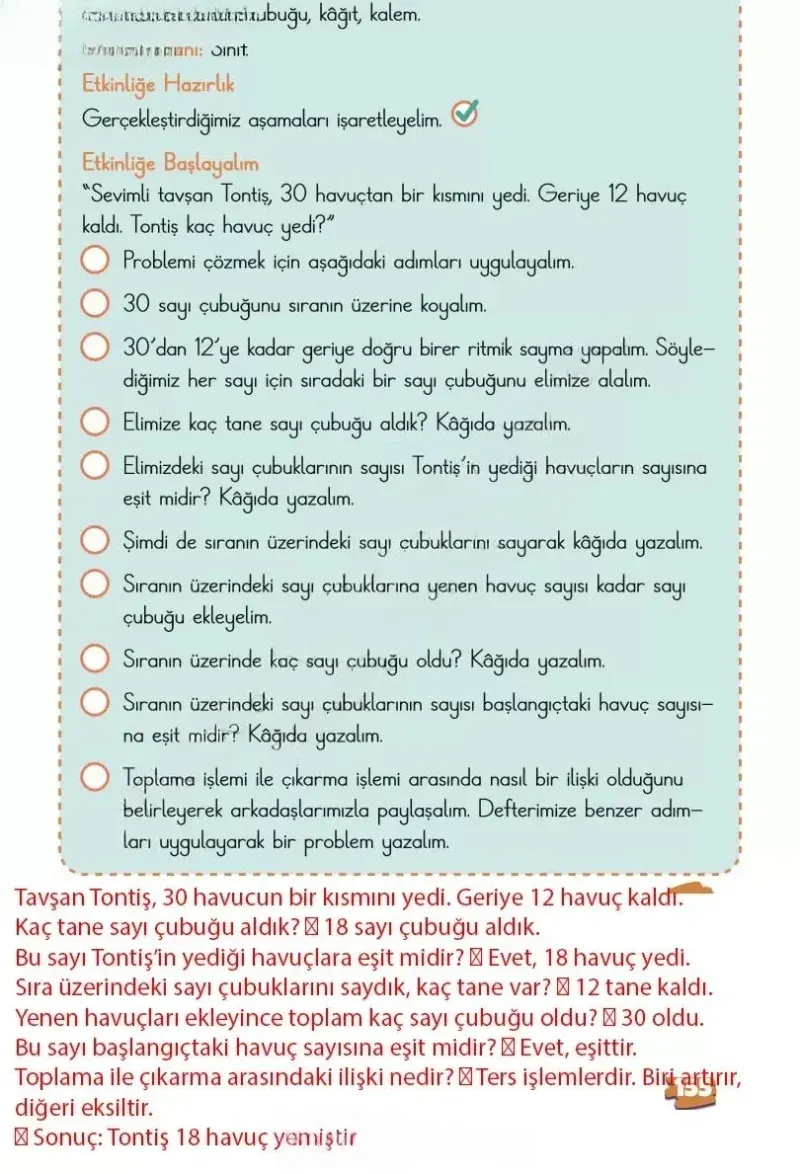2. Sınıf Matematik Ders Kitabı Cevapları Meb Yayınları 1.Kitap Sayfa 155 Çözüm Görseli