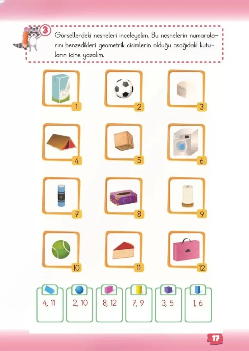 2. Sınıf Matematik Ders Kitabı Cevapları Meb Yayınları 1.Kitap Sayfa 17 Çözüm Görseli