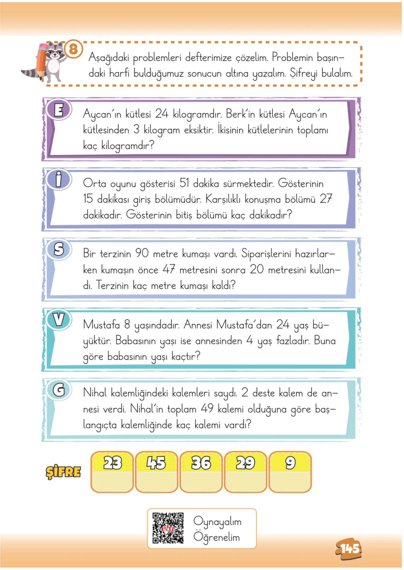 2. Sınıf Matematik Ders Kitabı Cevapları Meb Yayınları 1. Kitap Sayfa 145