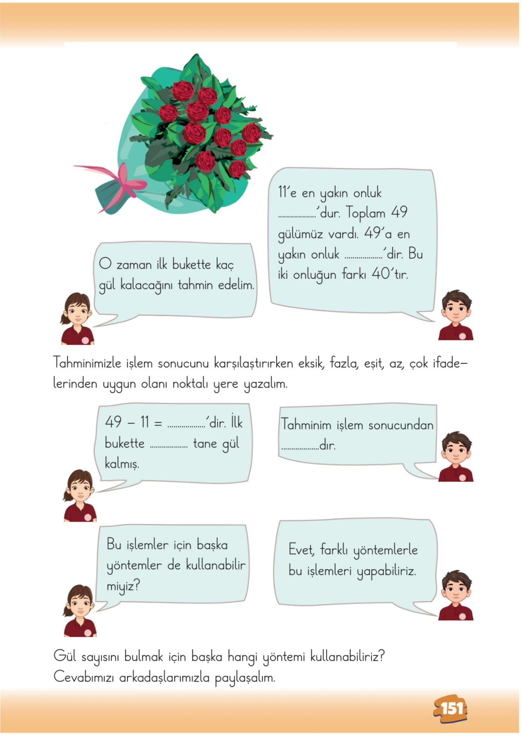 2. Sınıf Matematik Ders Kitabı Cevapları Meb Yayınları 1. Kitap Sayfa 151