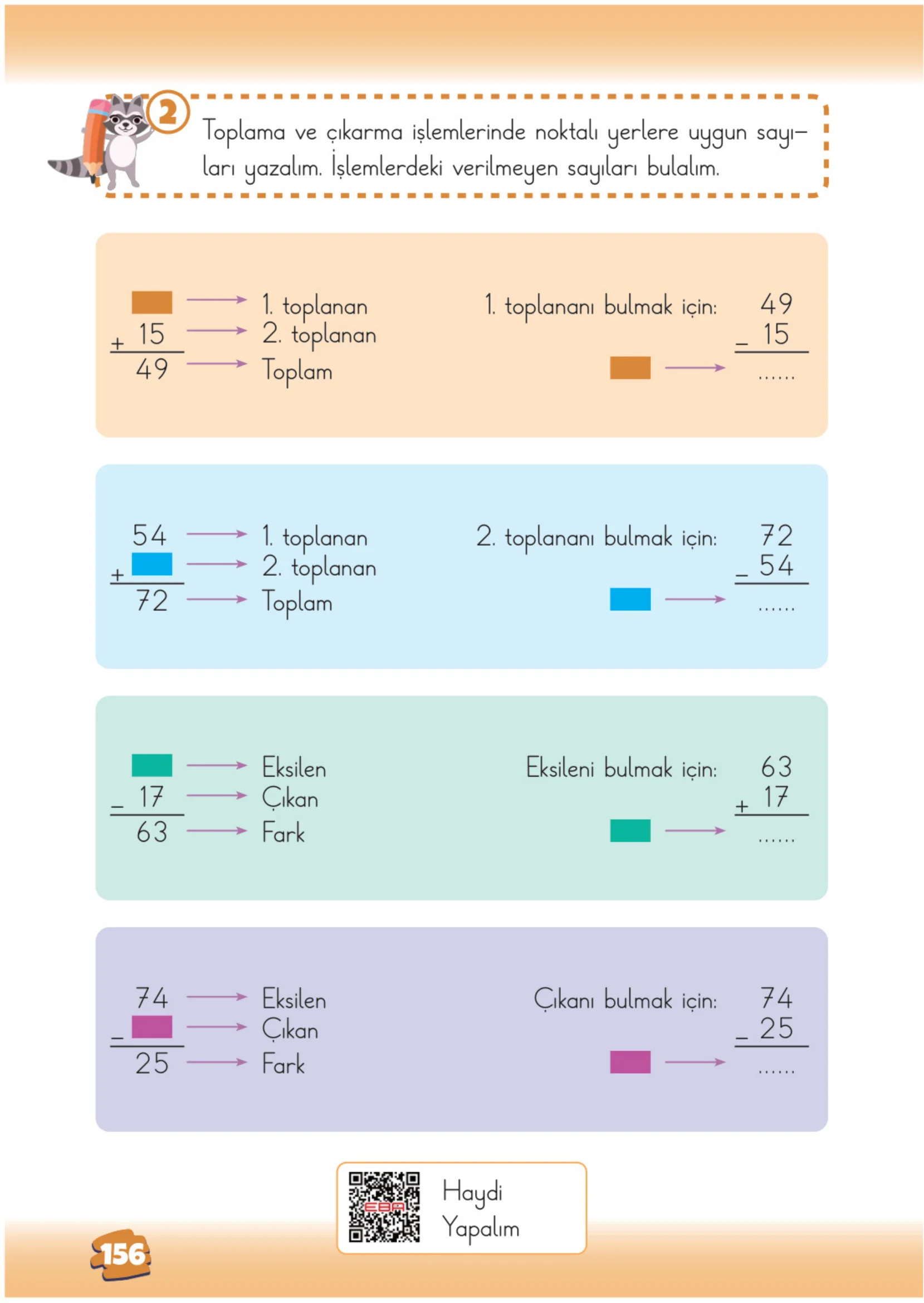 2. Sınıf Matematik Ders Kitabı Cevapları Meb Yayınları 1. Kitap Sayfa 156