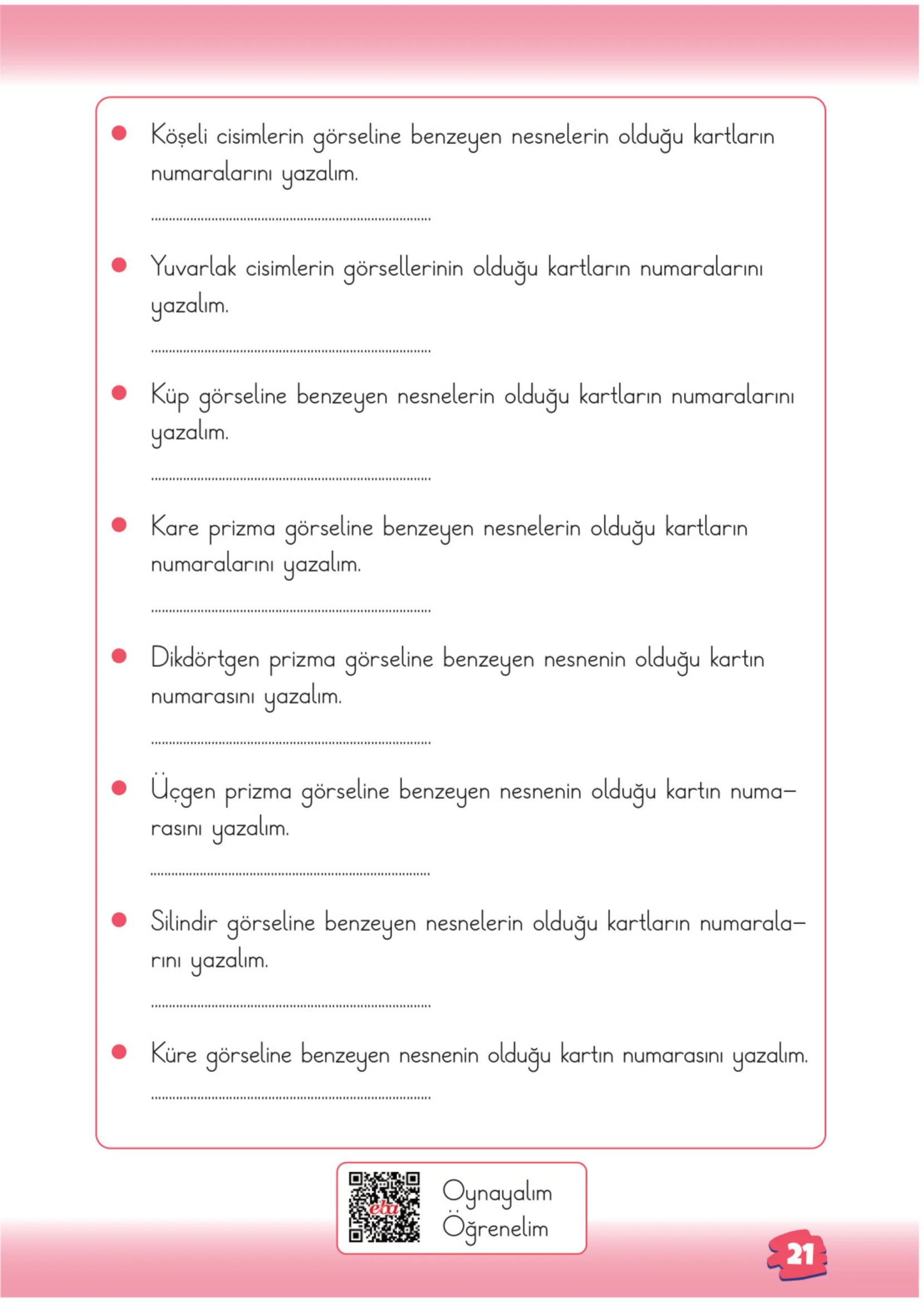 2. Sınıf Matematik Ders Kitabı Cevapları Meb Yayınları 1. Kitap Sayfa 21