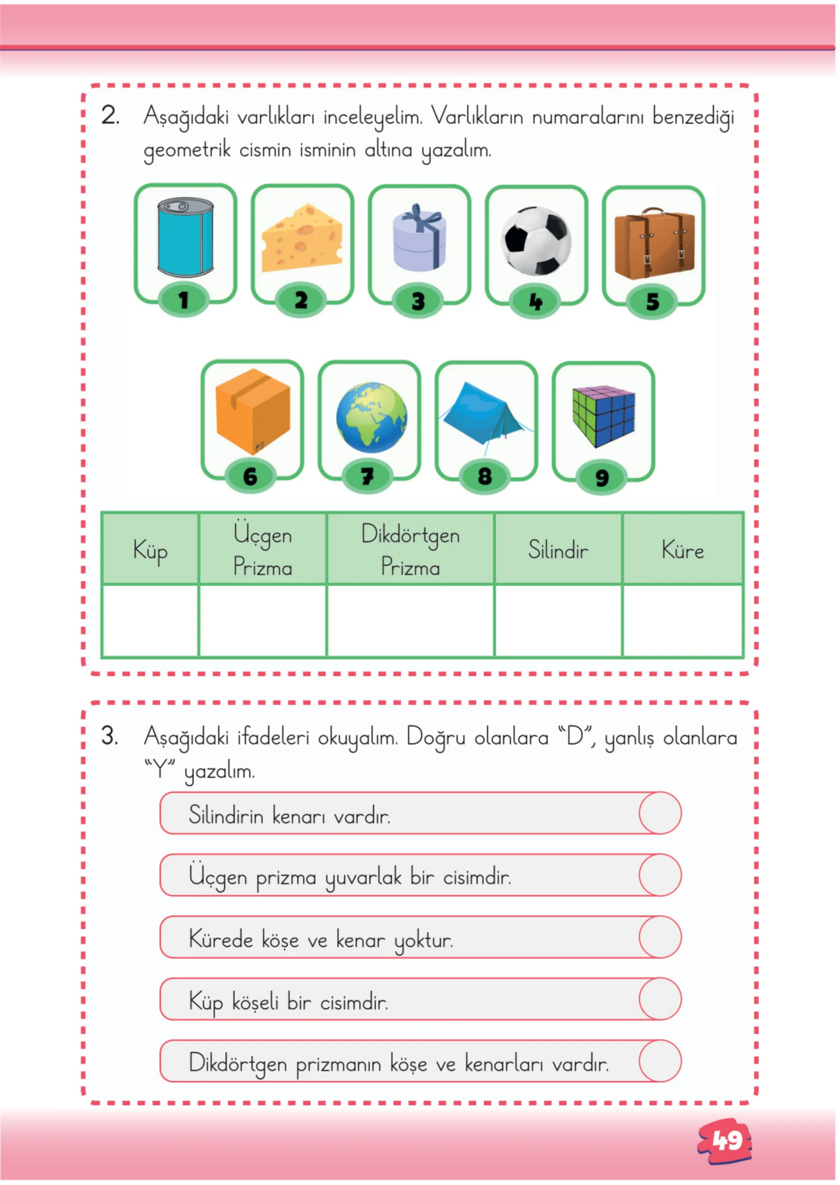 2. Sınıf Matematik Ders Kitabı Cevapları Meb Yayınları 1. Kitap Sayfa 49