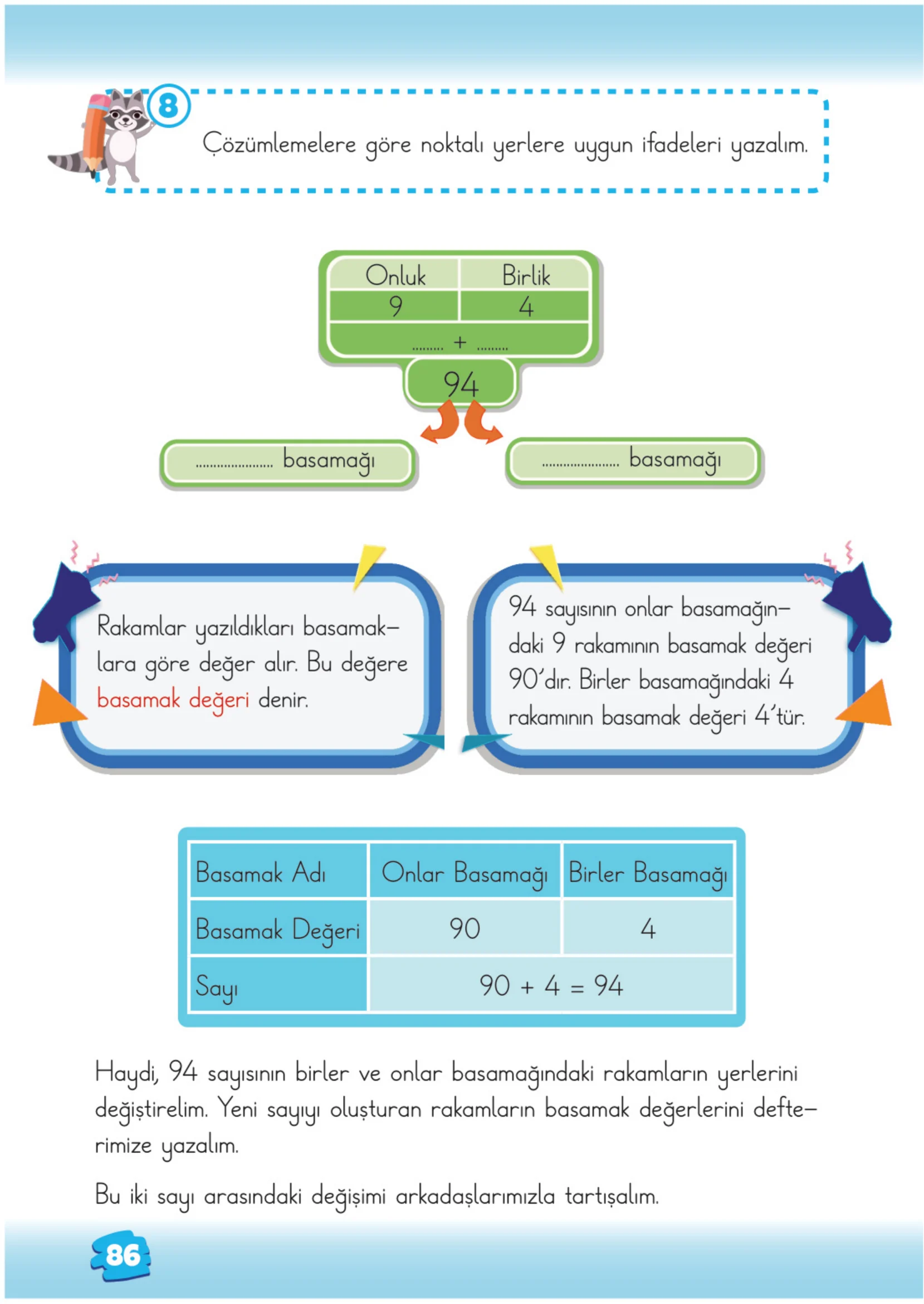 2. Sınıf Matematik Ders Kitabı Cevapları Meb Yayınları 1. Kitap Sayfa 86