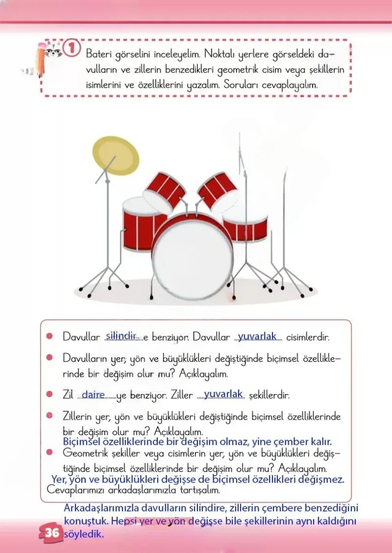 2. Sınıf Matematik Ders Kitabı Cevapları Meb Yayınları 1.Kitap Sayfa 36 Çözüm Görseli