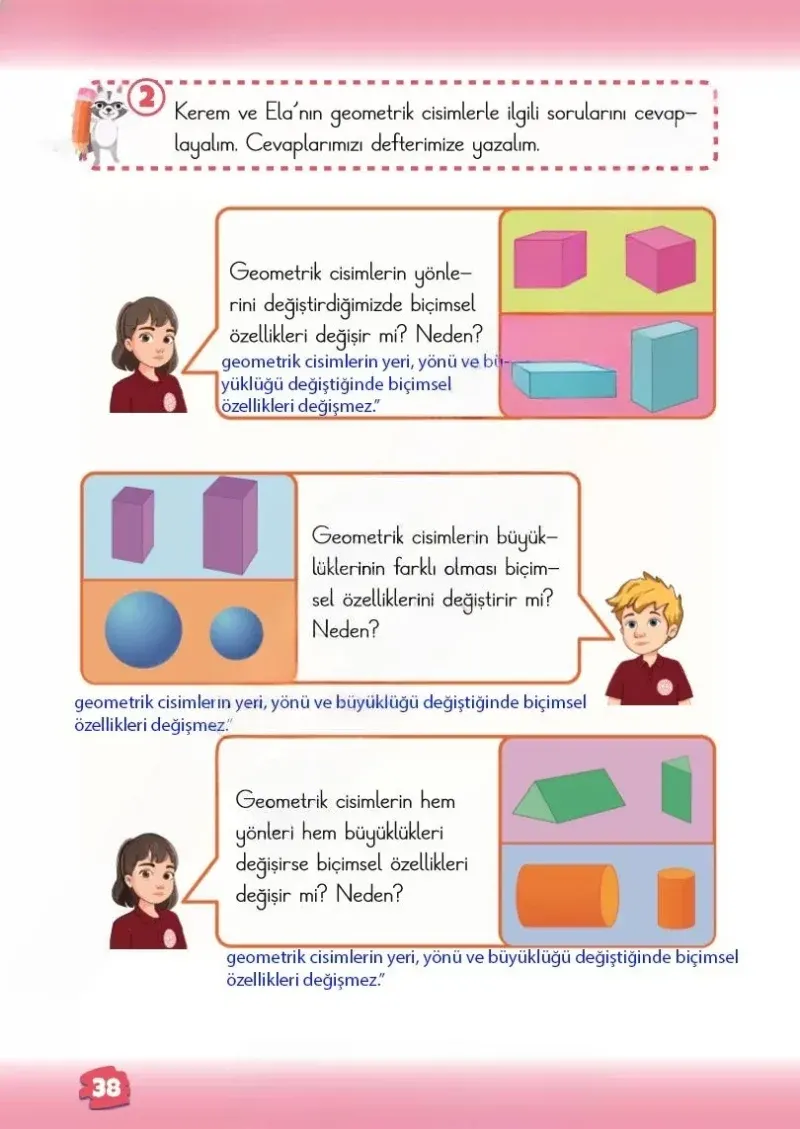2. Sınıf Matematik Ders Kitabı Cevapları Meb Yayınları 1.Kitap Sayfa 38 Çözüm Görseli