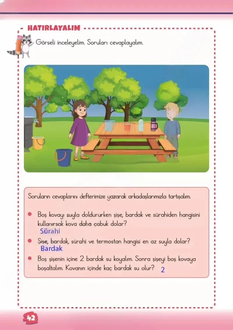 2. Sınıf Matematik Ders Kitabı Cevapları Meb Yayınları 1.Kitap Sayfa 42 Çözüm Görseli