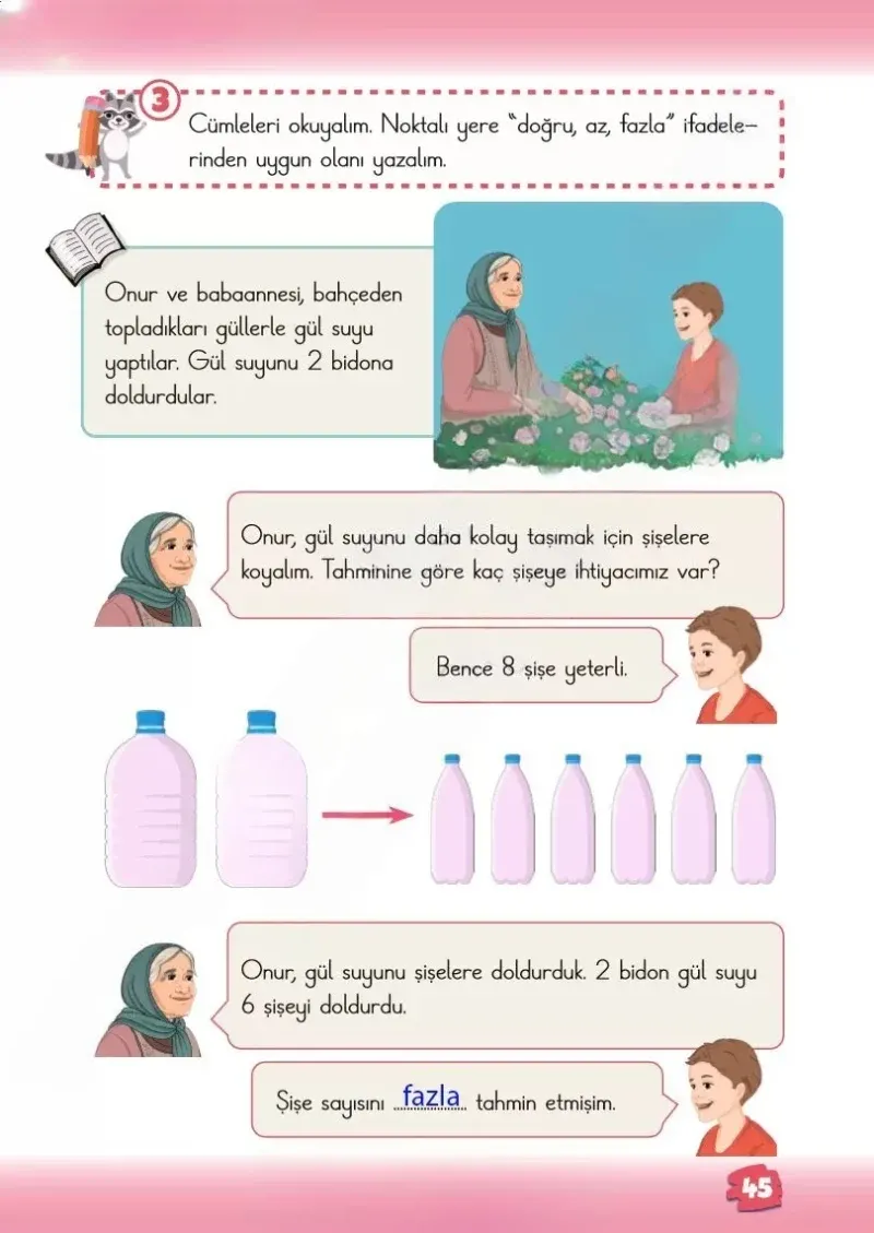 2. Sınıf Matematik Ders Kitabı Cevapları Meb Yayınları 1.Kitap Sayfa 45 Çözüm Görseli