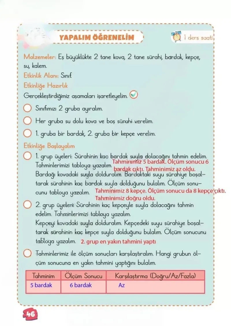 2. Sınıf Matematik Ders Kitabı Cevapları Meb Yayınları 1.Kitap Sayfa 46 Çözüm Görseli