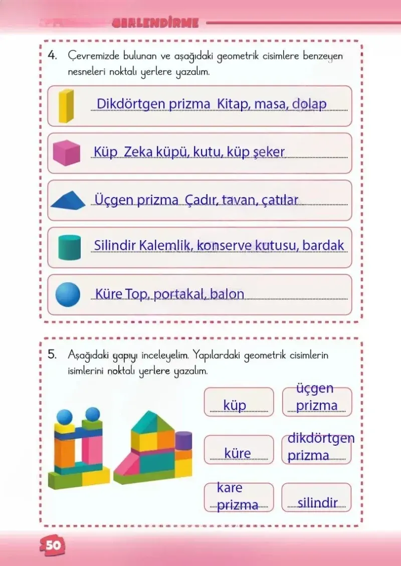 2. Sınıf Matematik Ders Kitabı Cevapları Meb Yayınları 1.Kitap Sayfa 50 Çözüm Görseli