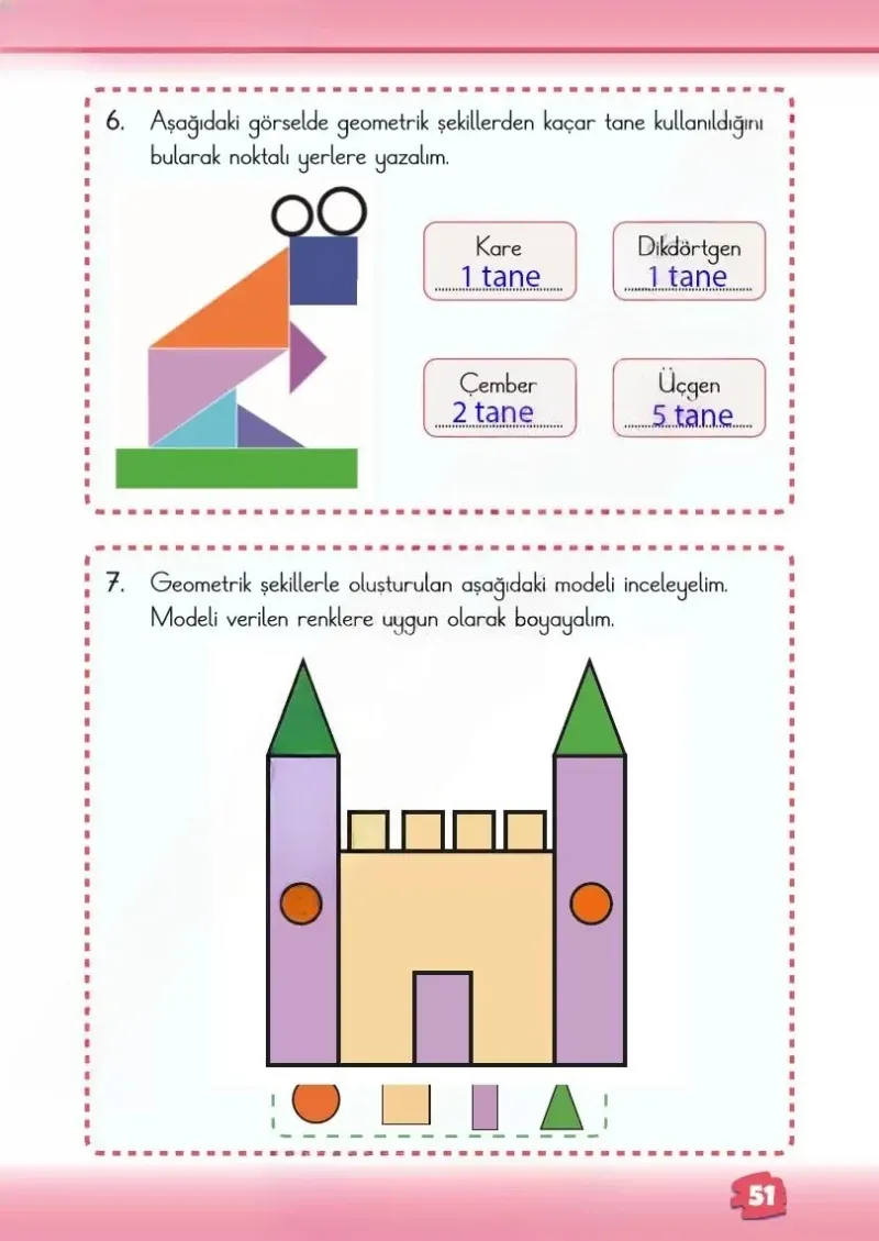2. Sınıf Matematik Ders Kitabı Cevapları Meb Yayınları 1.Kitap Sayfa 51 Çözüm Görseli