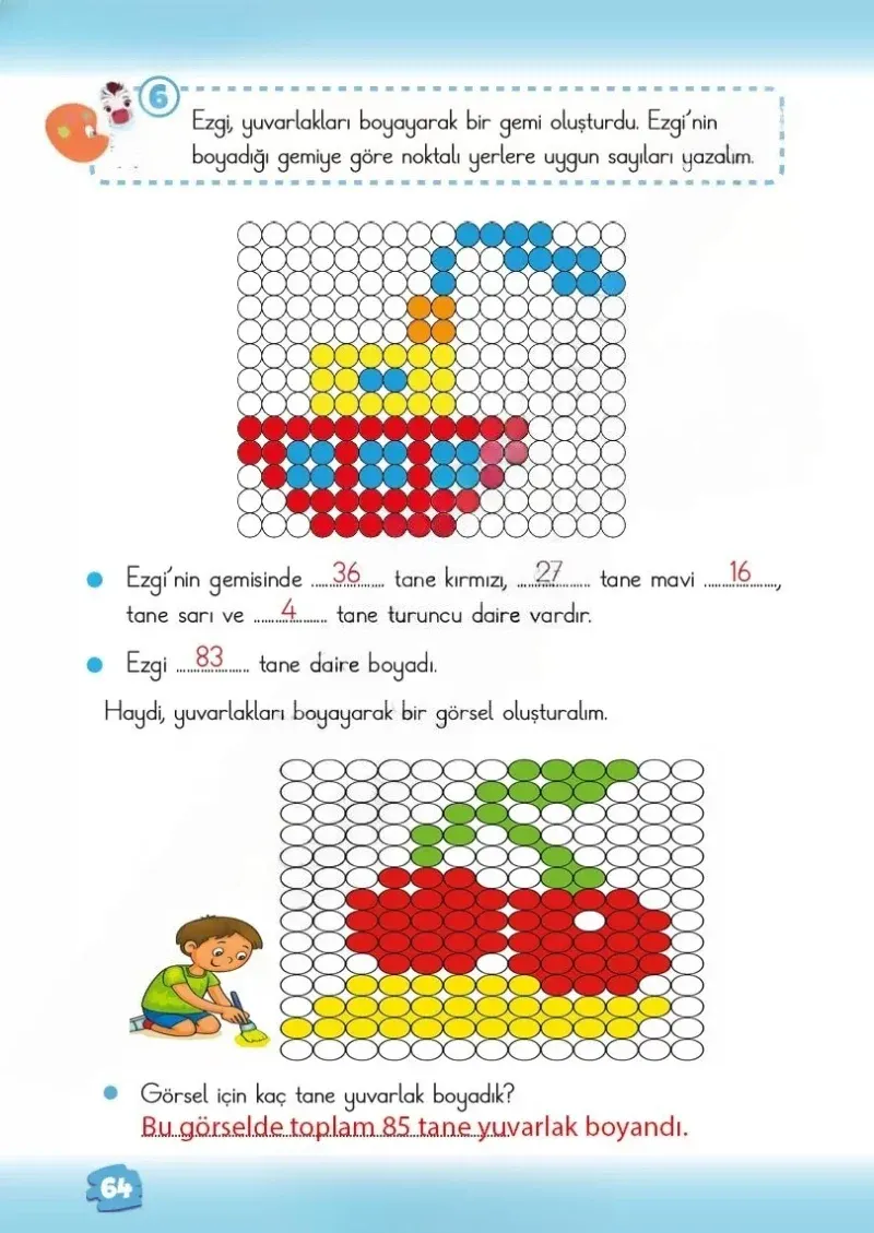 2. Sınıf Matematik Ders Kitabı Cevapları Meb Yayınları 1.Kitap Sayfa 64 Çözüm Görseli