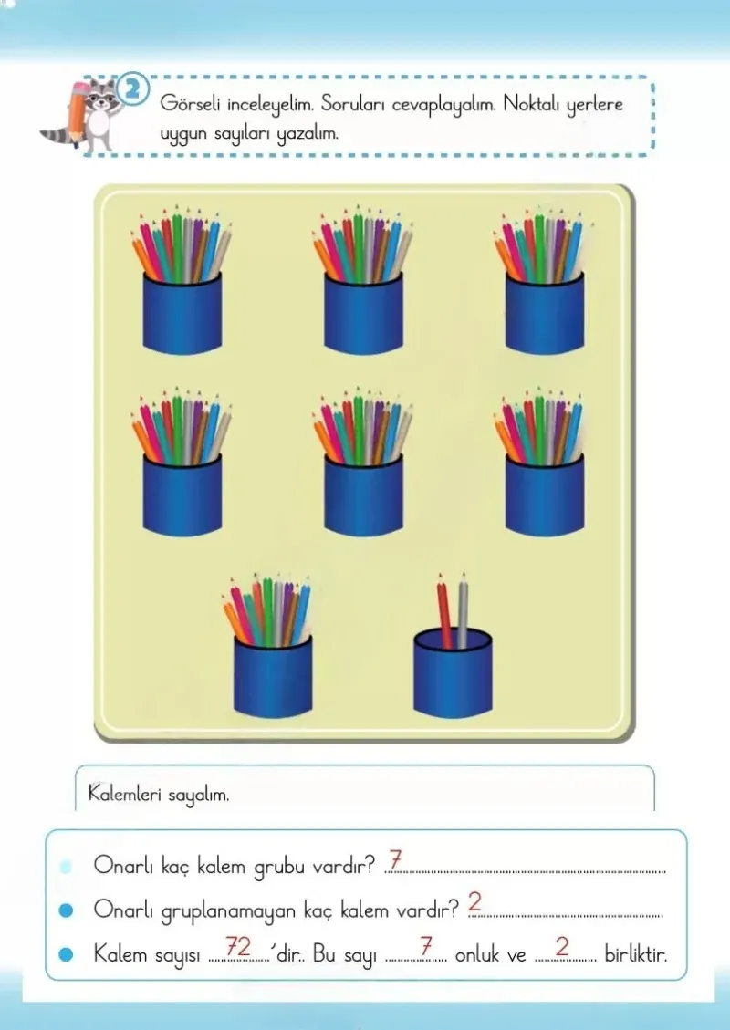2. Sınıf Matematik Ders Kitabı Cevapları Meb Yayınları 1.Kitap Sayfa 75 Çözüm Görseli