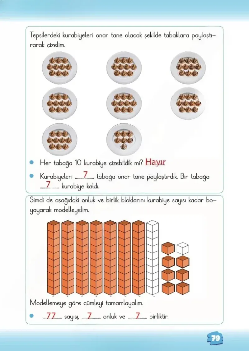2. Sınıf Matematik Ders Kitabı Cevapları Meb Yayınları 1.Kitap Sayfa 79 Çözüm Görseli