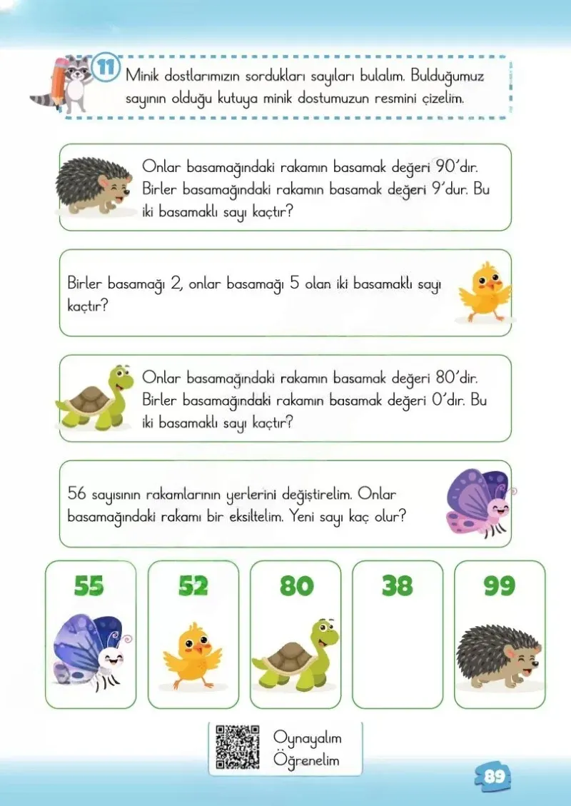 2. Sınıf Matematik Ders Kitabı Cevapları Meb Yayınları 1.Kitap Sayfa 89 Çözüm Görseli