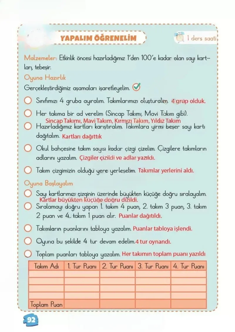 2. Sınıf Matematik Ders Kitabı Cevapları Meb Yayınları 1.Kitap Sayfa 92 Çözüm Görseli