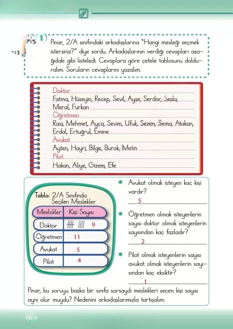 2. Sınıf Matematik Ders Kitabı Cevapları Meb Yayınları 2. Kitap Sayfa 164 Çözüm Görseli