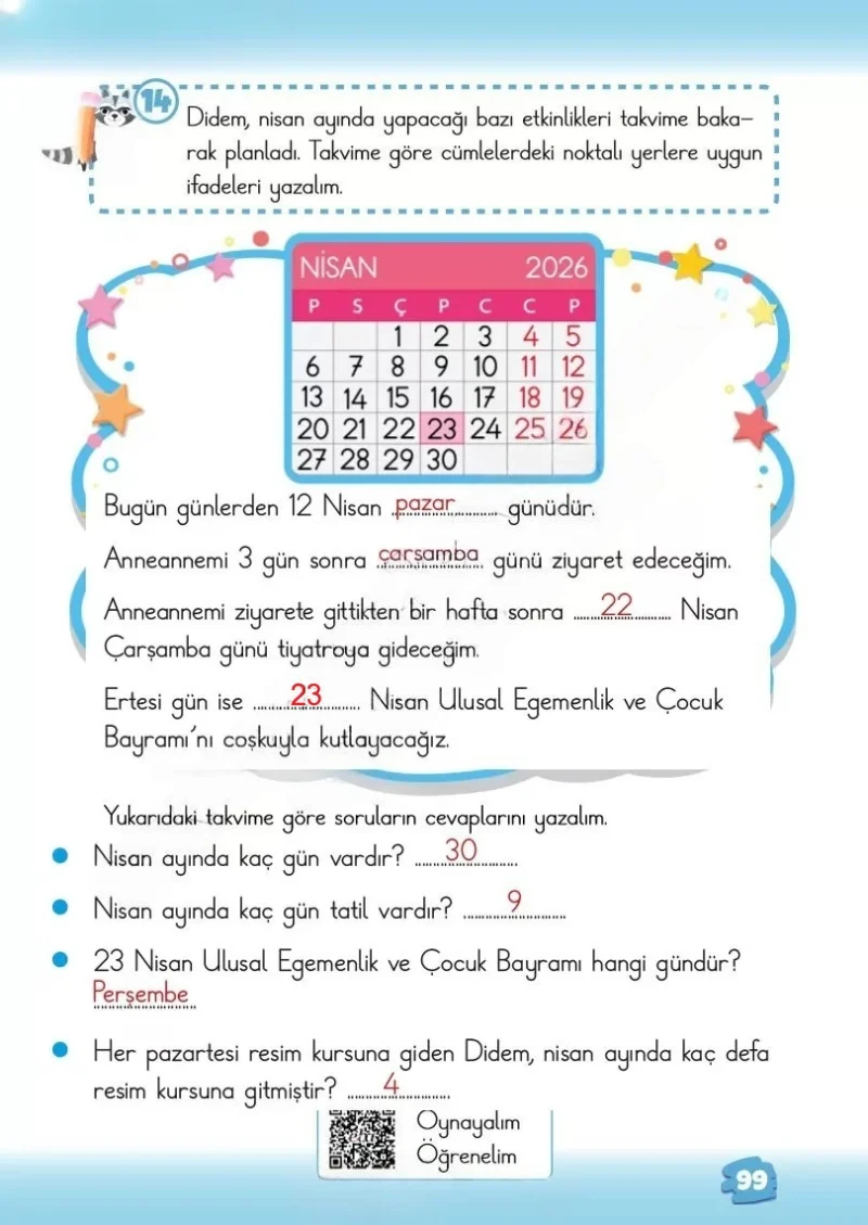 2. Sınıf Matematik Ders Kitabı Cevapları Meb Yayınları 2. Kitap Sayfa 99 Çözüm Görseli