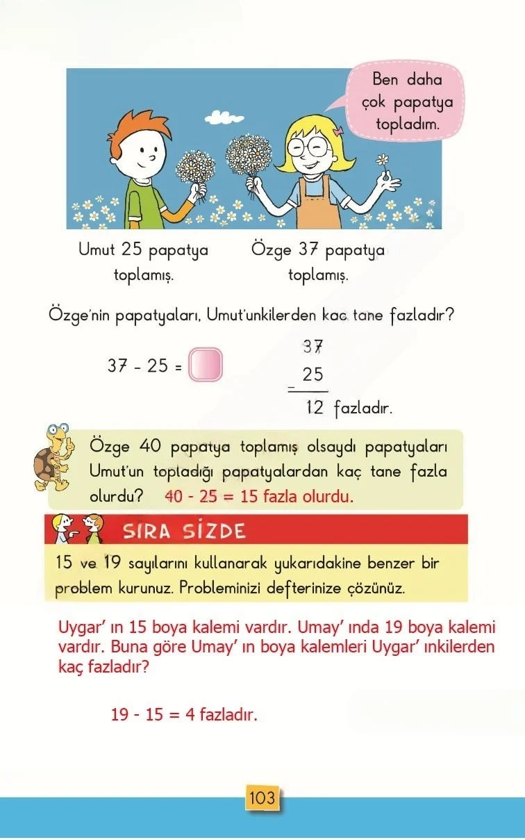 2. Sınıf Matematik Ders Kitabı Cevapları MHG Yayınları Sayfa 103 Çözüm Görseli