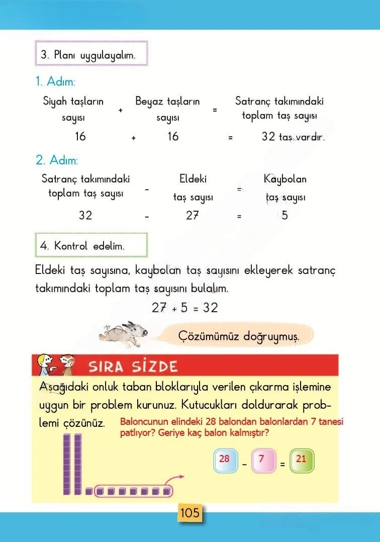 2. Sınıf Matematik Ders Kitabı Cevapları MHG Yayınları Sayfa 105 Çözüm Görseli
