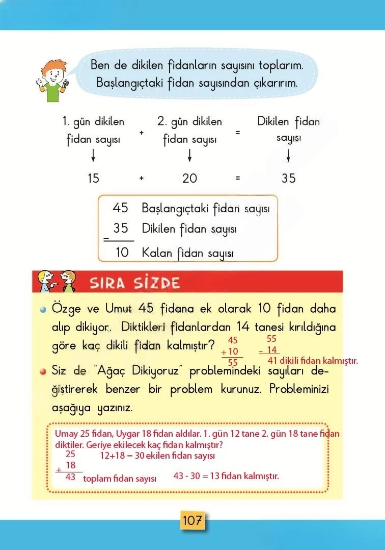2. Sınıf Matematik Ders Kitabı Cevapları MHG Yayınları Sayfa 107 Çözüm Görseli