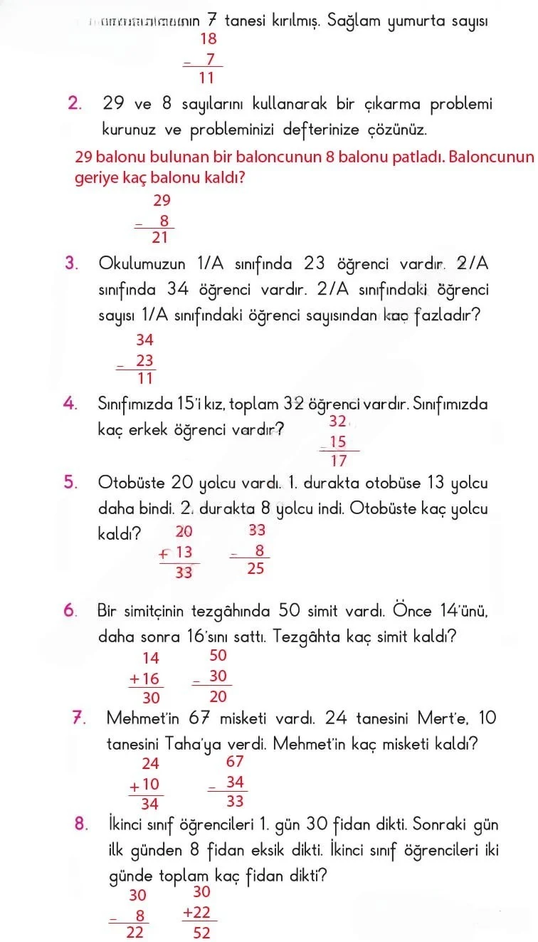 2. Sınıf Matematik Ders Kitabı Cevapları MHG Yayınları Sayfa 108 Çözüm Görseli