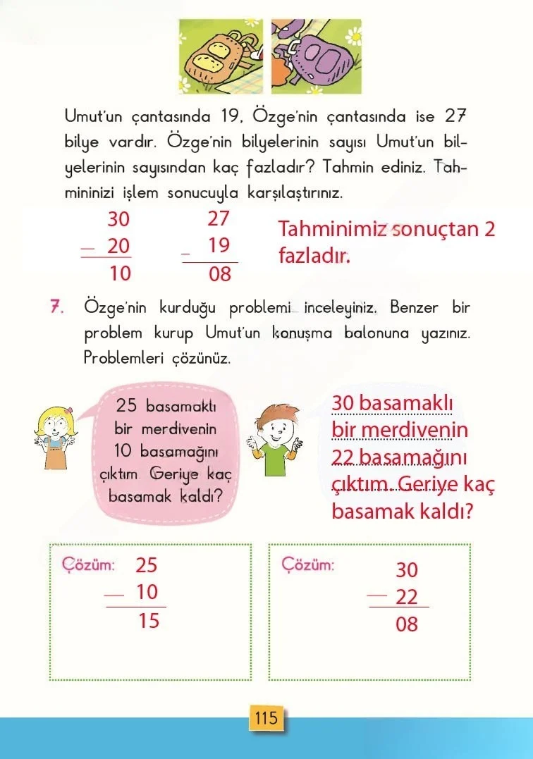 2. Sınıf Matematik Ders Kitabı Cevapları MHG Yayınları Sayfa 115 Çözüm Görseli