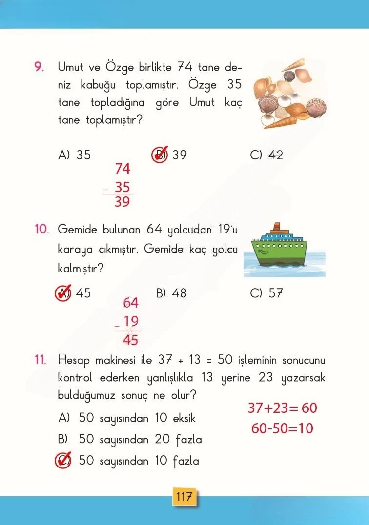 2. Sınıf Matematik Ders Kitabı Cevapları MHG Yayınları Sayfa 117 Çözüm Görseli