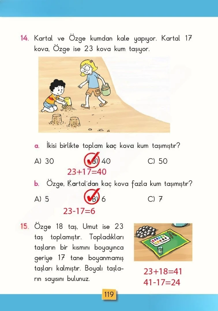 2. Sınıf Matematik Ders Kitabı Cevapları MHG Yayınları Sayfa 119 Çözüm Görseli
