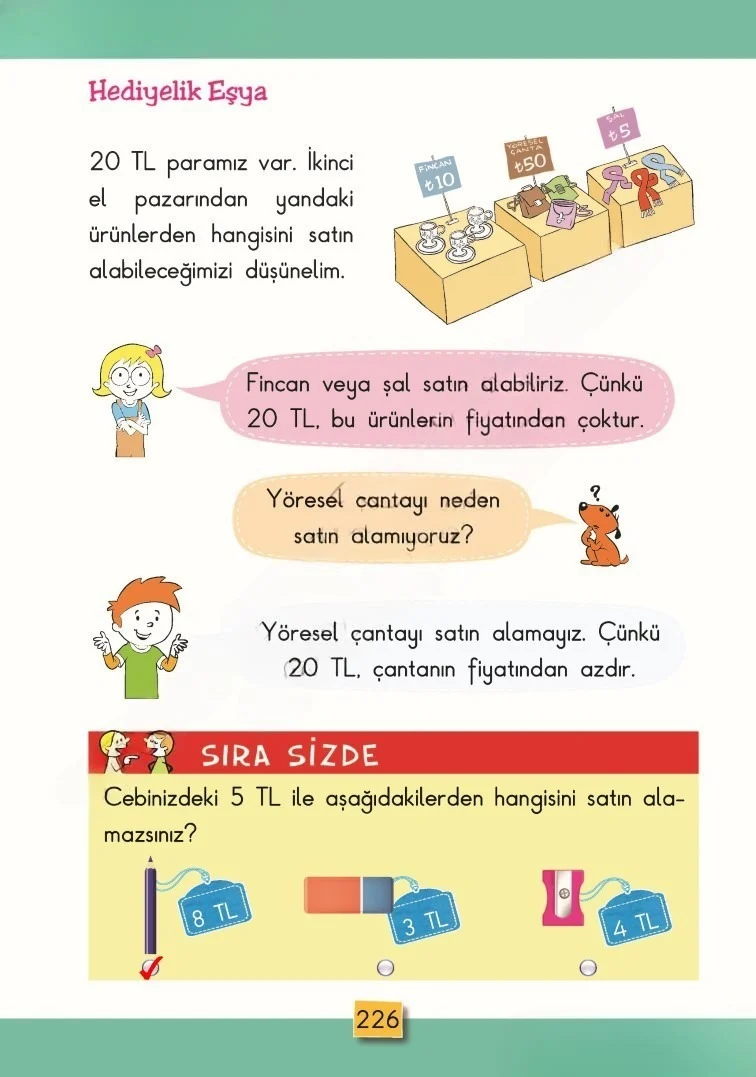 2. Sınıf Matematik Ders Kitabı Cevapları MHG Yayınları Sayfa 226 Çözüm Görseli
