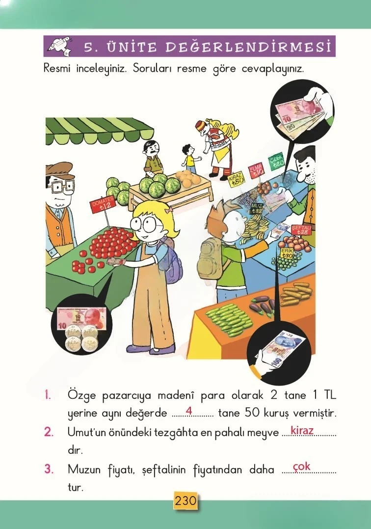 2. Sınıf Matematik Ders Kitabı Cevapları MHG Yayınları Sayfa 230 Çözüm Görseli
