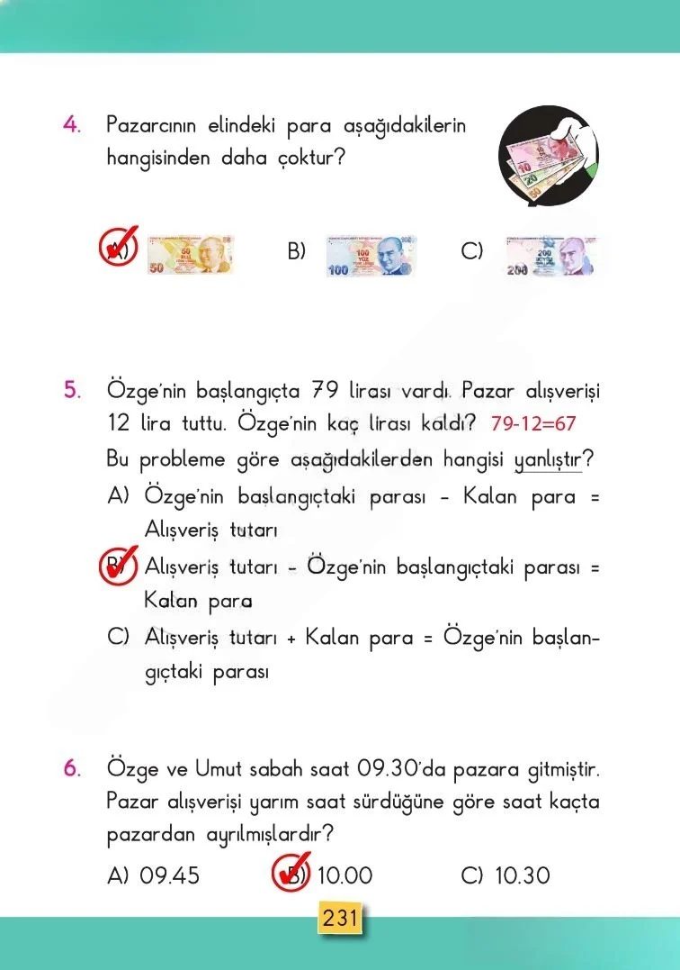 2. Sınıf Matematik Ders Kitabı Cevapları MHG Yayınları Sayfa 231 Çözüm Görseli